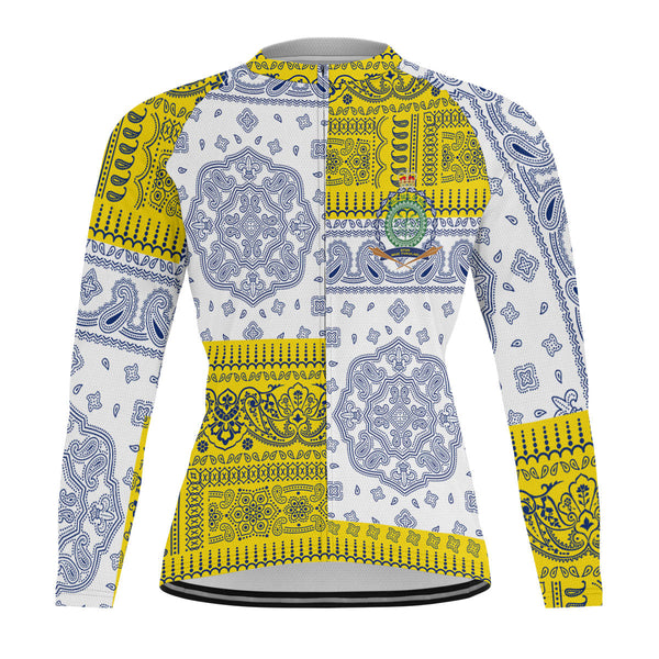 Niue Raglan Men Cycling Jersey Long Sleeve Flag And Paisley Basic Style 1