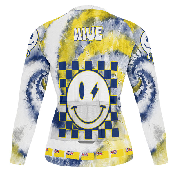 Niue Raglan Men Cycling Jersey Long Sleeve Custom Tie Dye Style 1