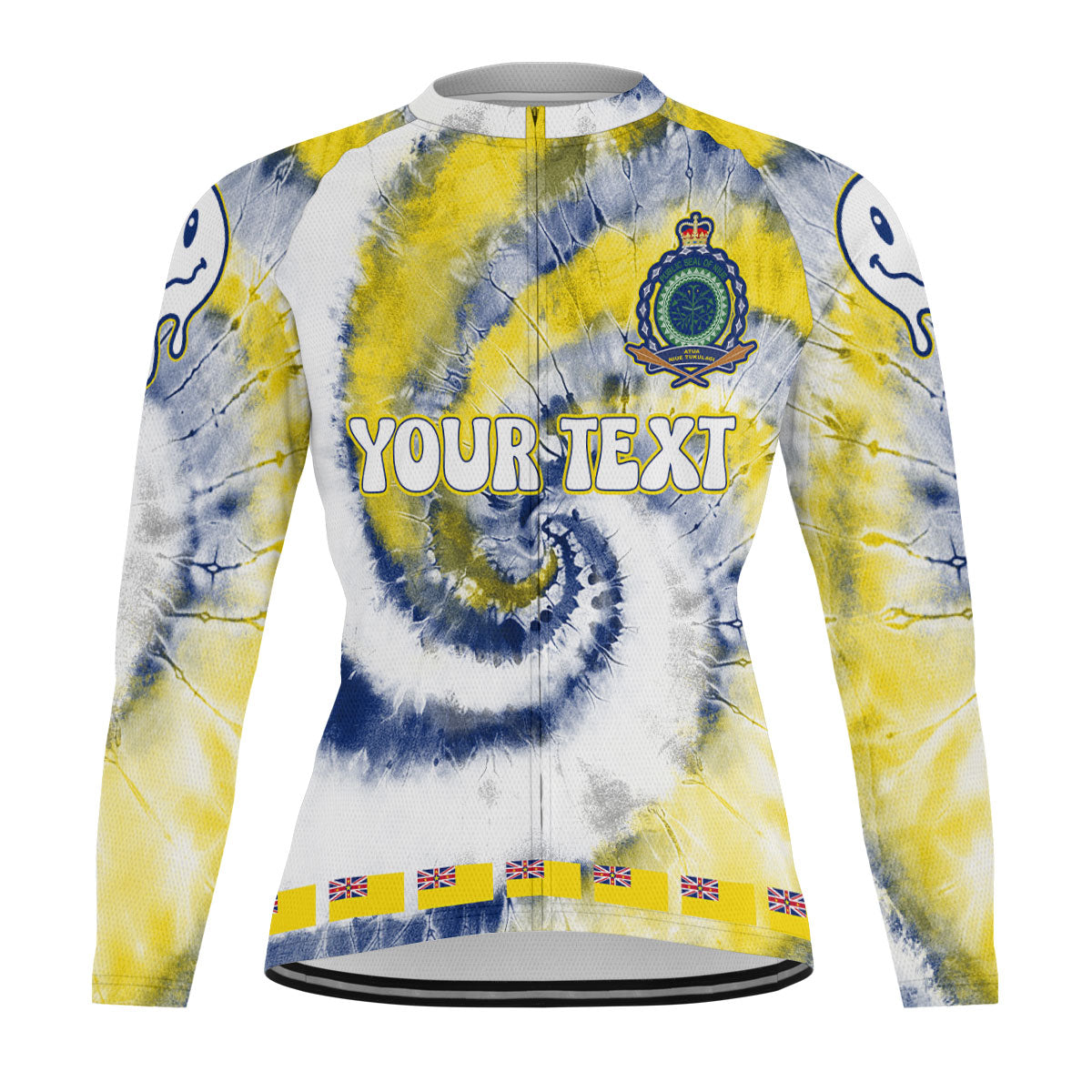 Niue Raglan Men Cycling Jersey Long Sleeve Custom Tie Dye Style 3