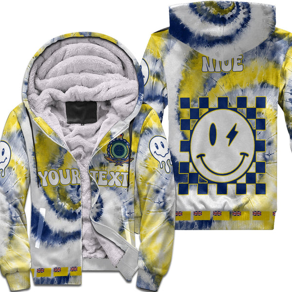 Niue Sherpa Hoodie Custom Tie Dye Style 1