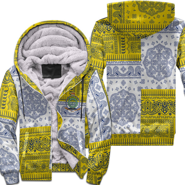 Niue Sherpa Hoodie Flag And Paisley Basic Style 1