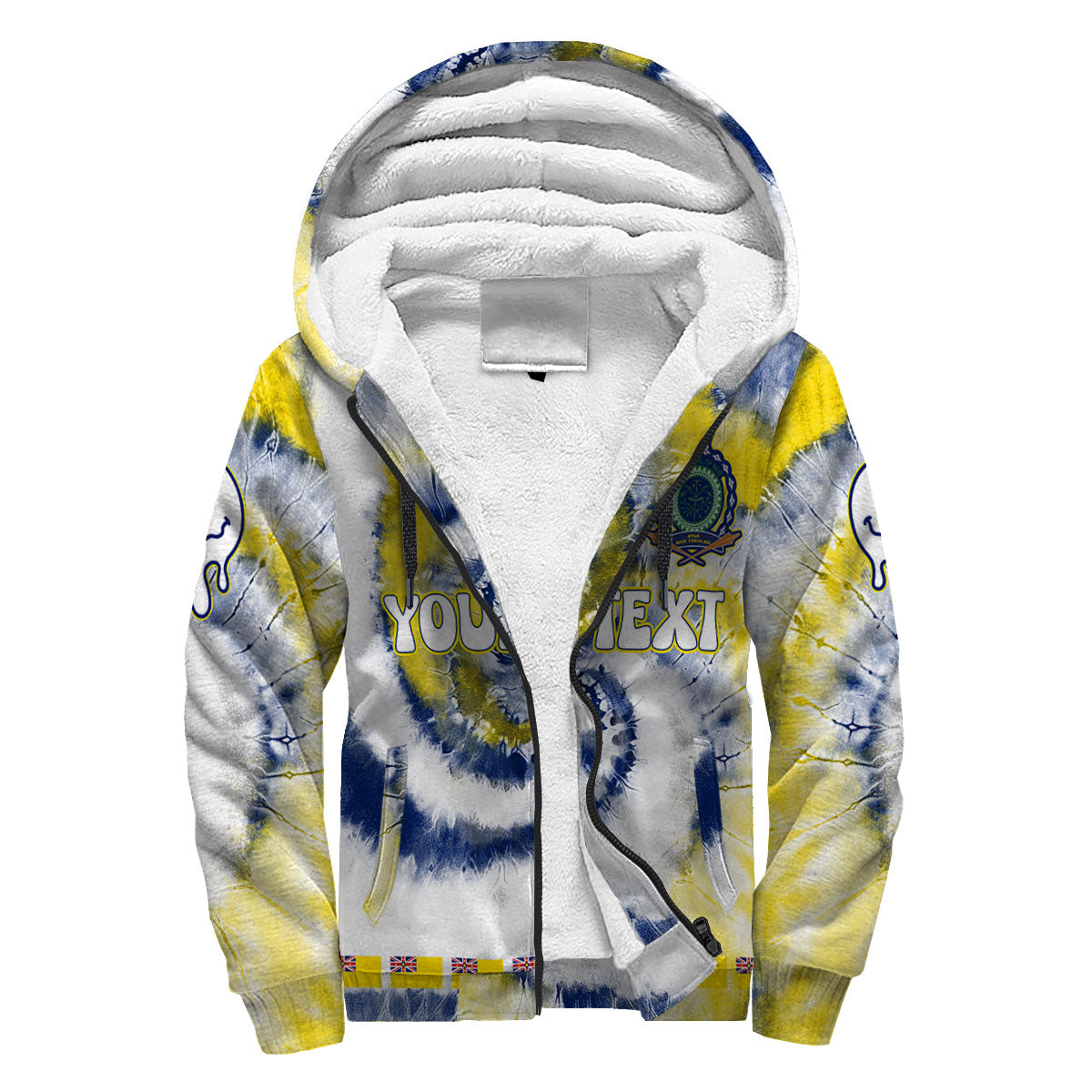 Niue Sherpa Hoodie Custom Tie Dye Style 3