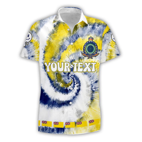 Niue Short Sleeve Shirt Custom Tie Dye Style 1