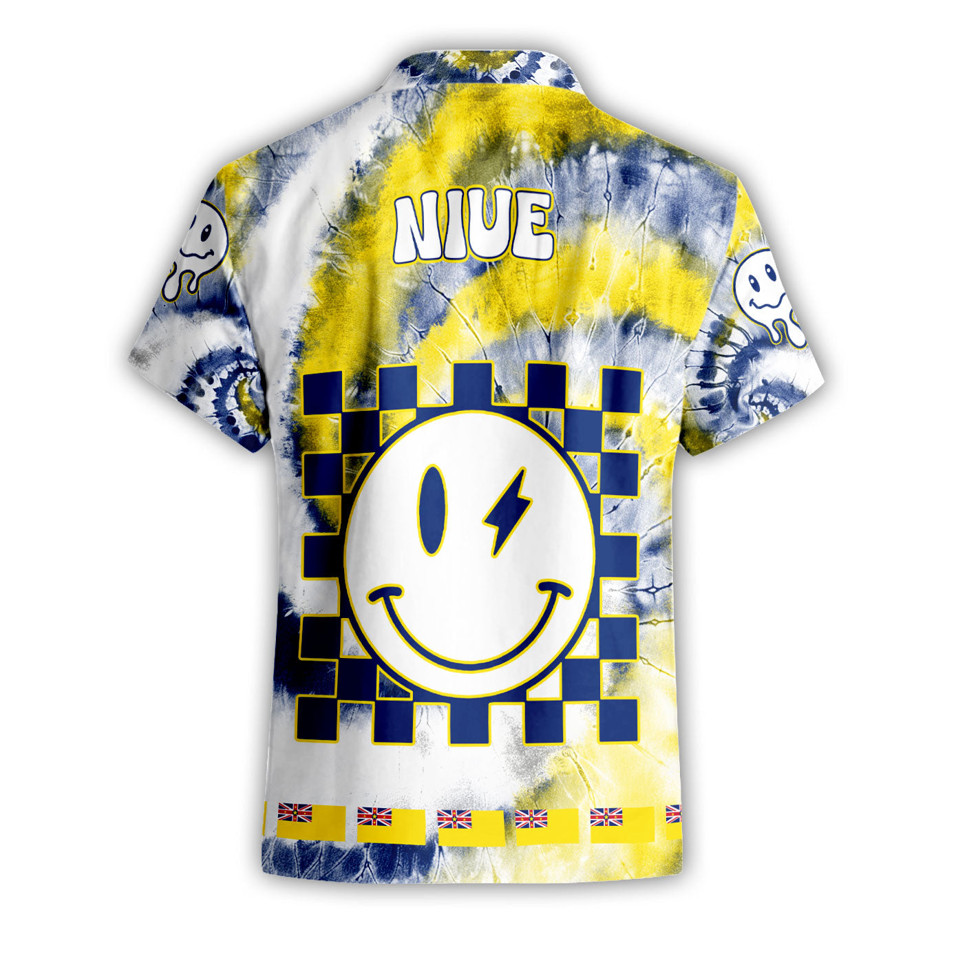 Niue Short Sleeve Shirt Custom Tie Dye Style 2