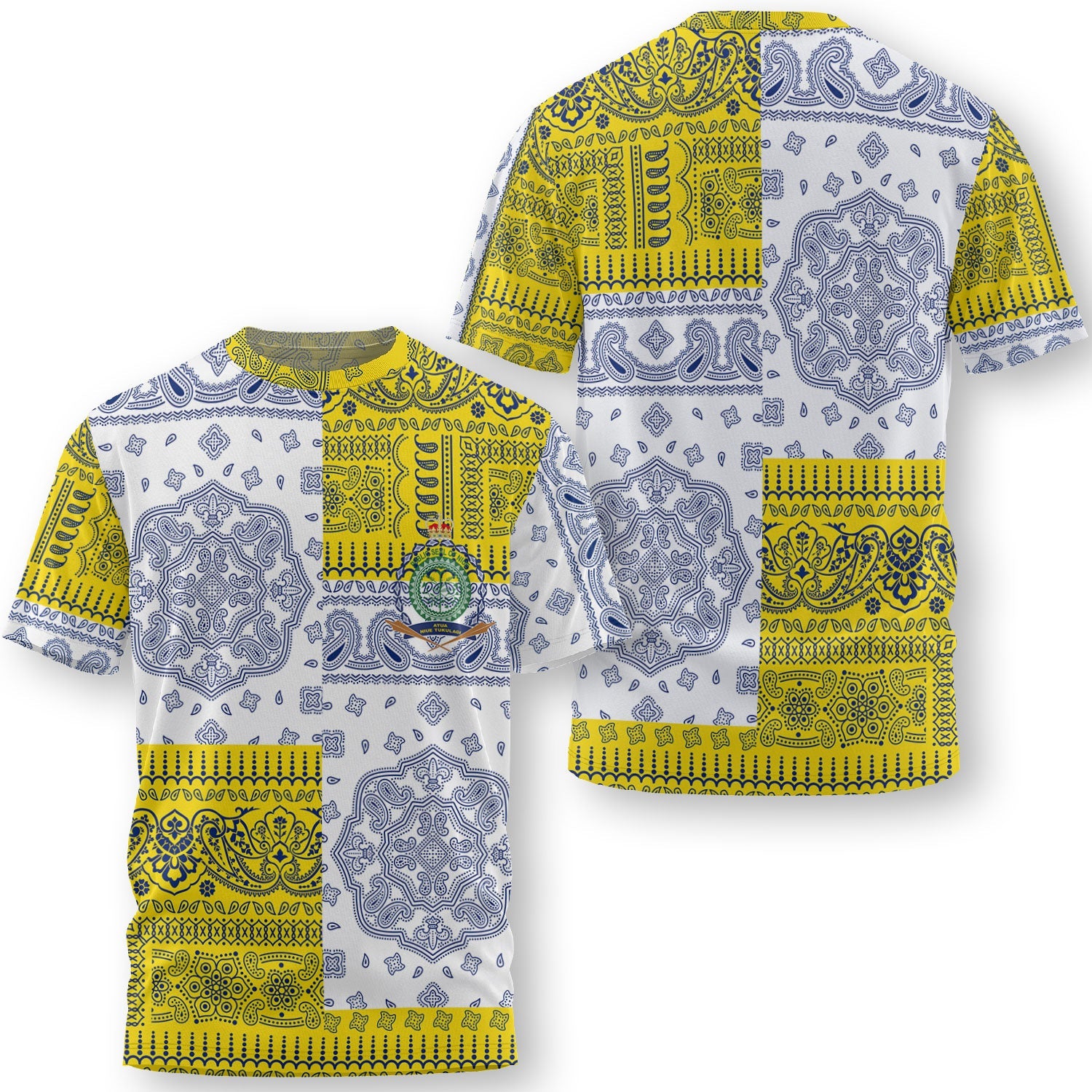 Niue T Shirt Flag And Paisley Basic Style 1