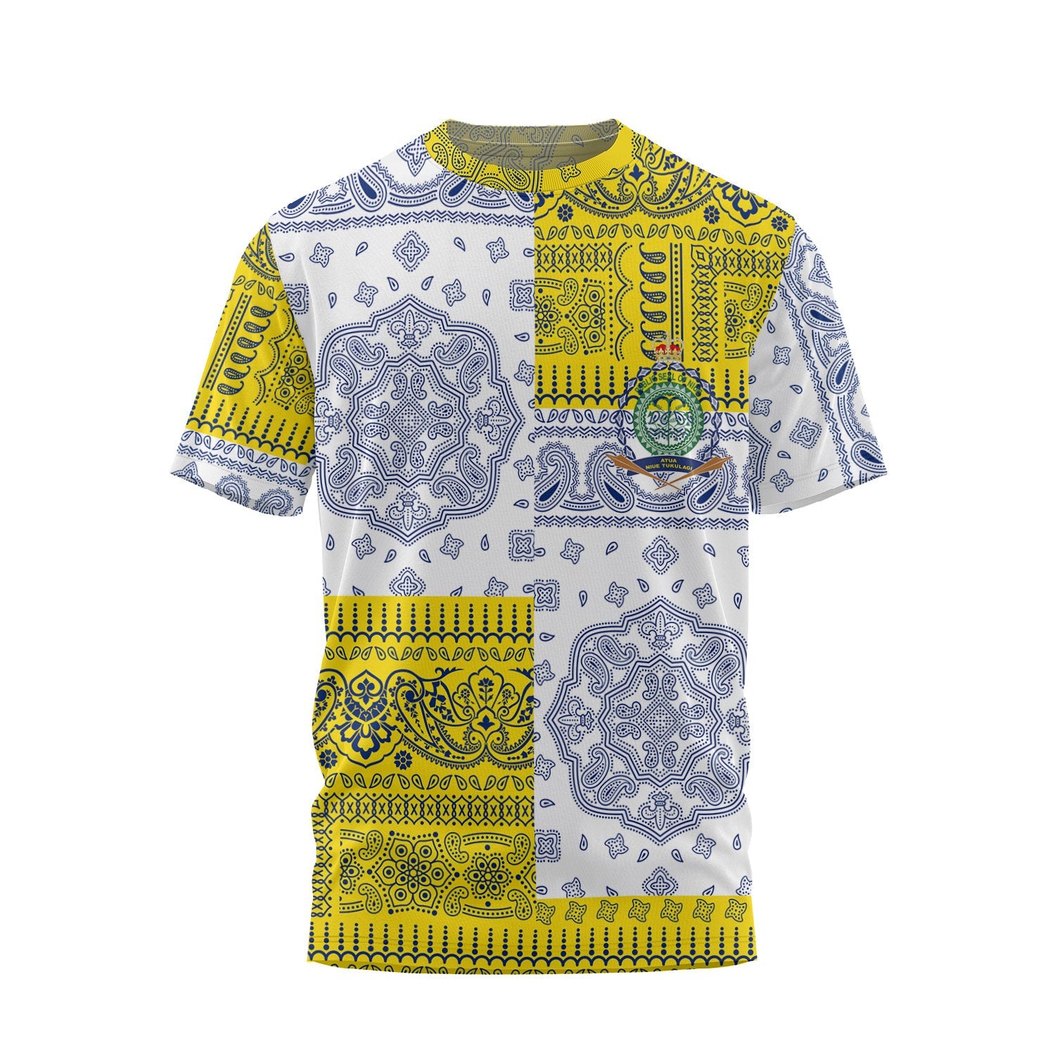 Niue T Shirt Flag And Paisley Basic Style 2