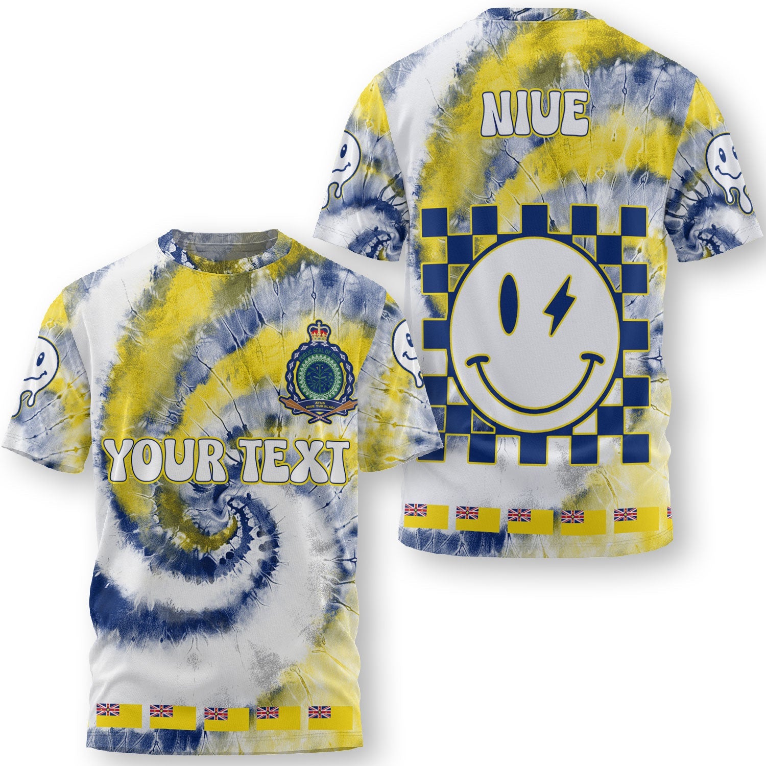 Niue T Shirt Custom Tie Dye Style 3