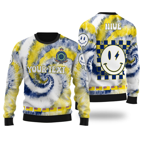 Niue Ugly Sweater Custom Tie Dye Style 1