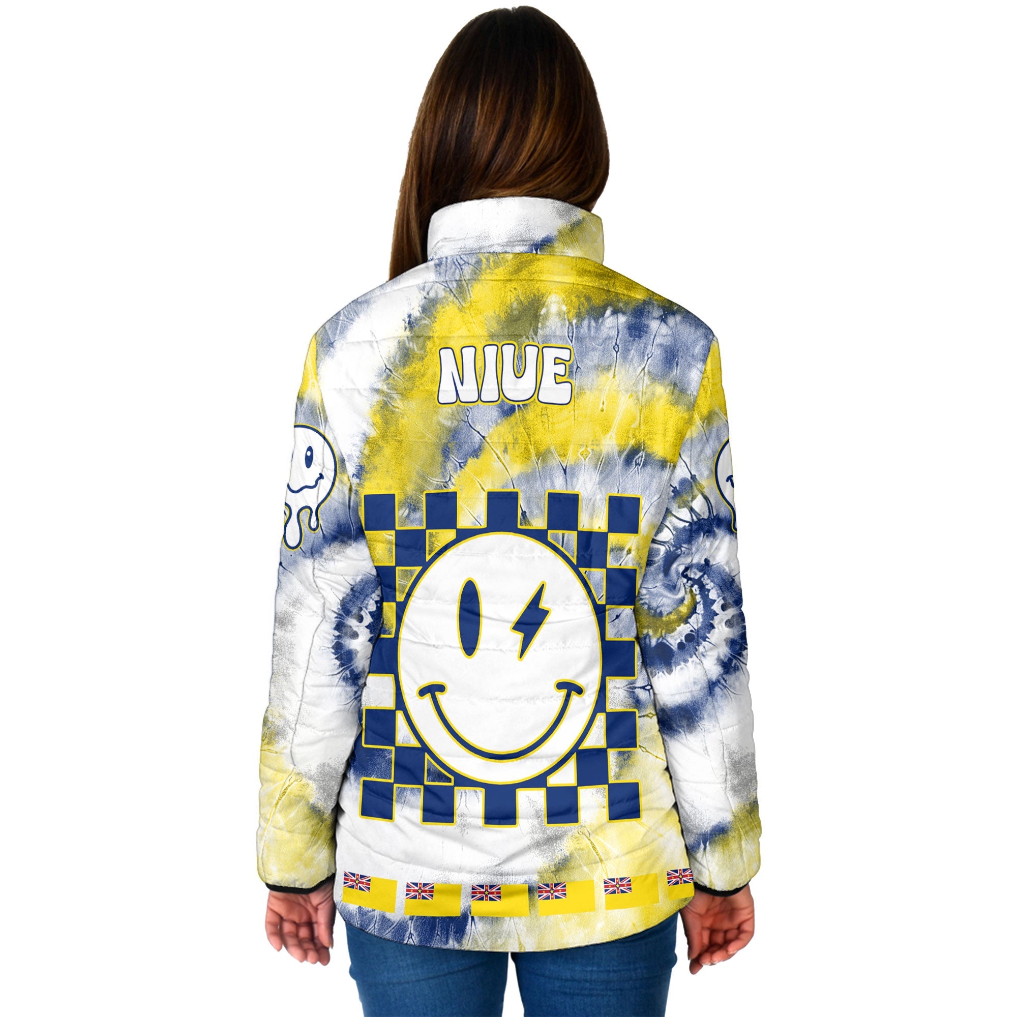 Niue Women Padded Jacket Custom Tie Dye Style 2