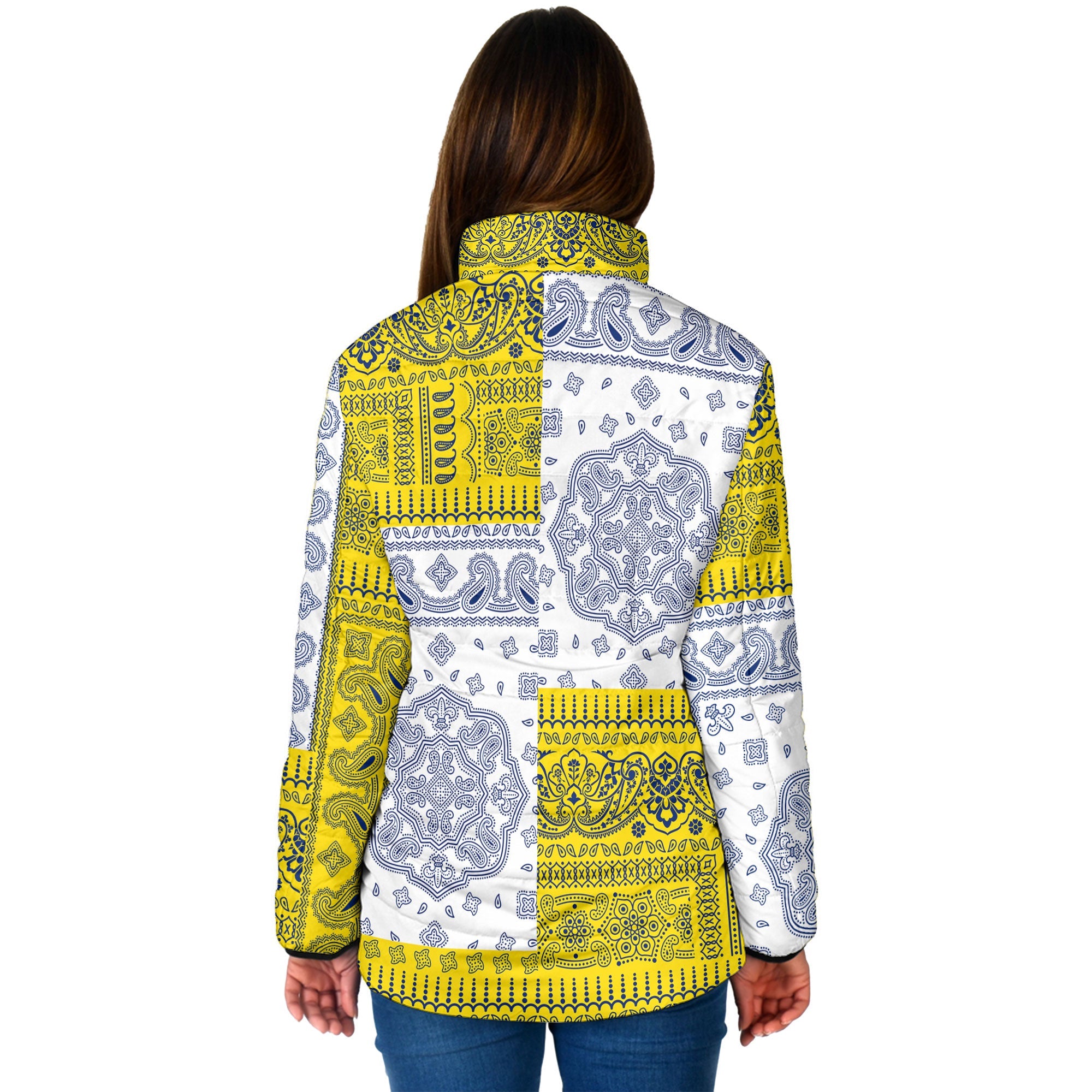 Niue Women Padded Jacket Flag And Paisley Basic Style 2