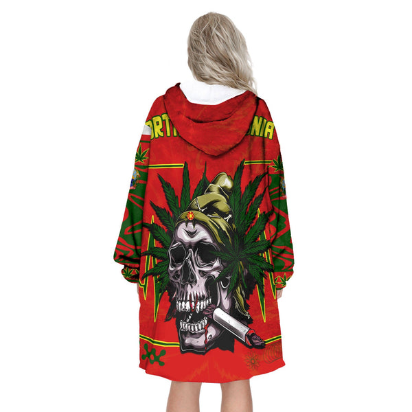 North Macedonia Snug Hoodie Flag & Coat Of Arms Marijuanas Style