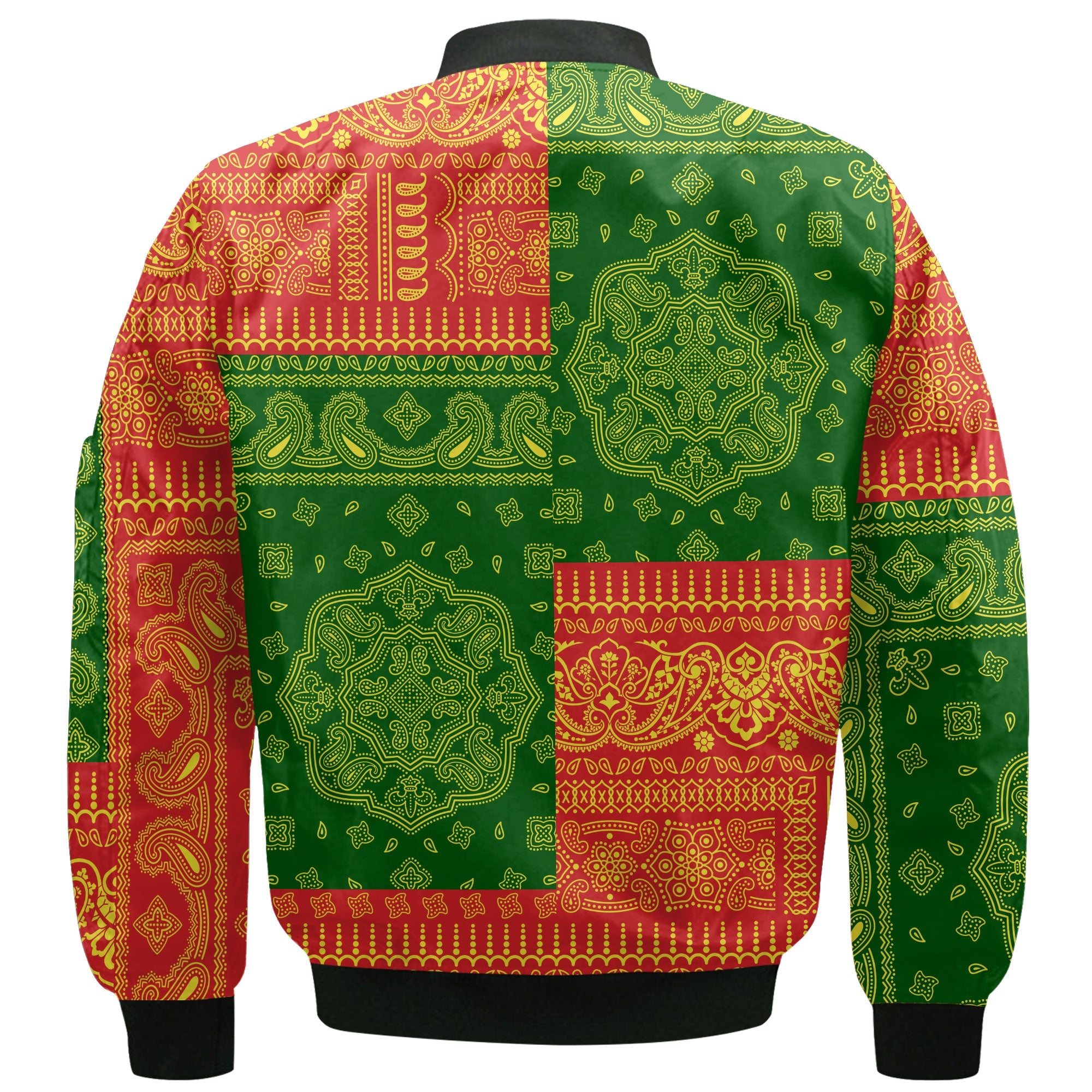 North Macedonia Bomber Jacket Flag And Paisley Basic Style 3