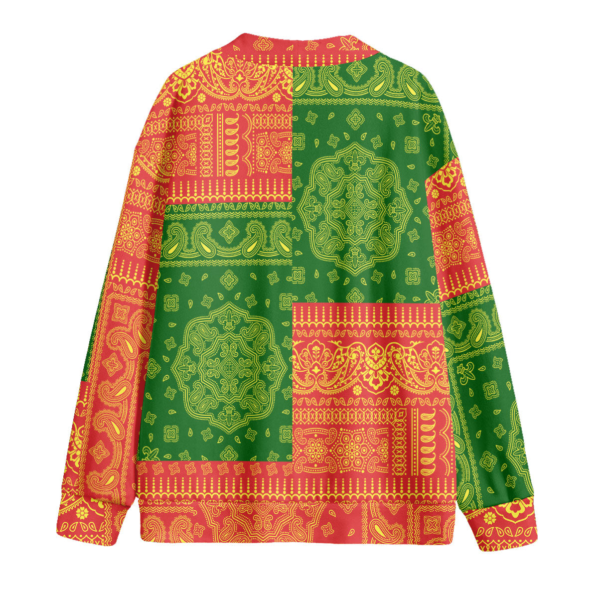 North Macedonia Fleece Cardigan Flag And Paisley Basic Style 2