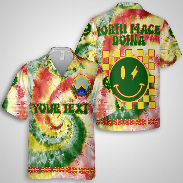 North Macedonia Hawaiian Shirt Custom Tie Dye Style 1