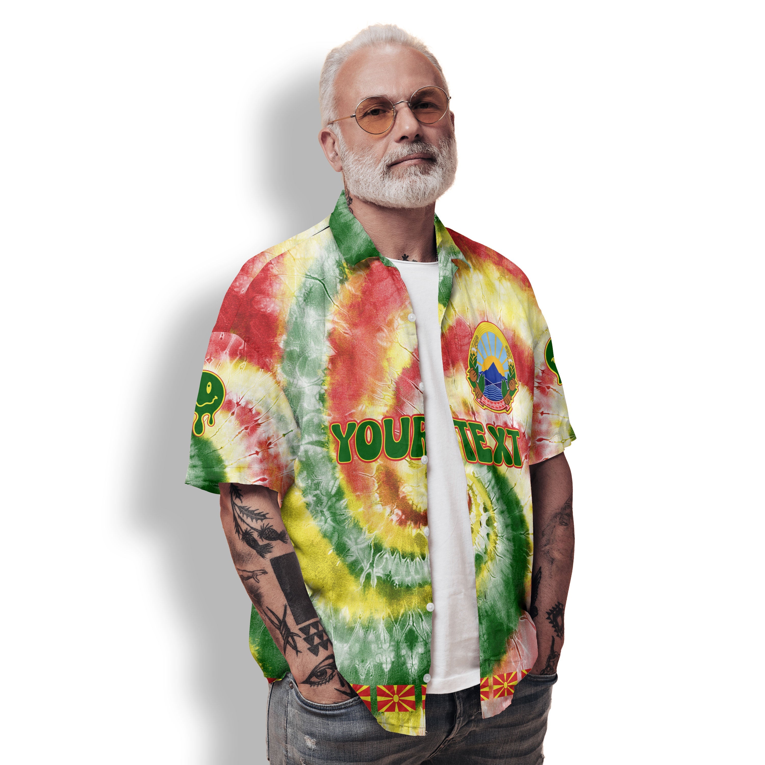 North Macedonia Hawaiian Shirt Custom Tie Dye Style 2