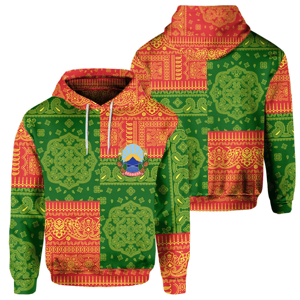 North Macedonia Hoodie Flag And Paisley Basic Style 1