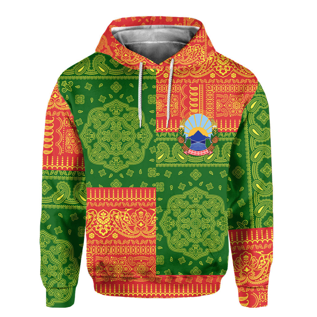 North Macedonia Hoodie Flag And Paisley Basic Style 2