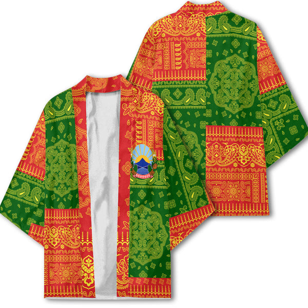 North Macedonia Kimono Flag And Paisley Basic Style 1