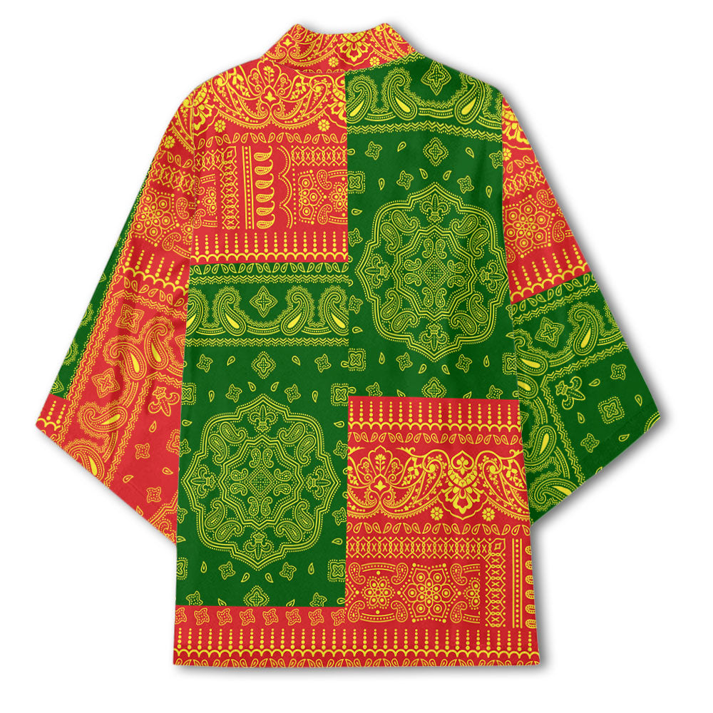 North Macedonia Kimono Flag And Paisley Basic Style 3