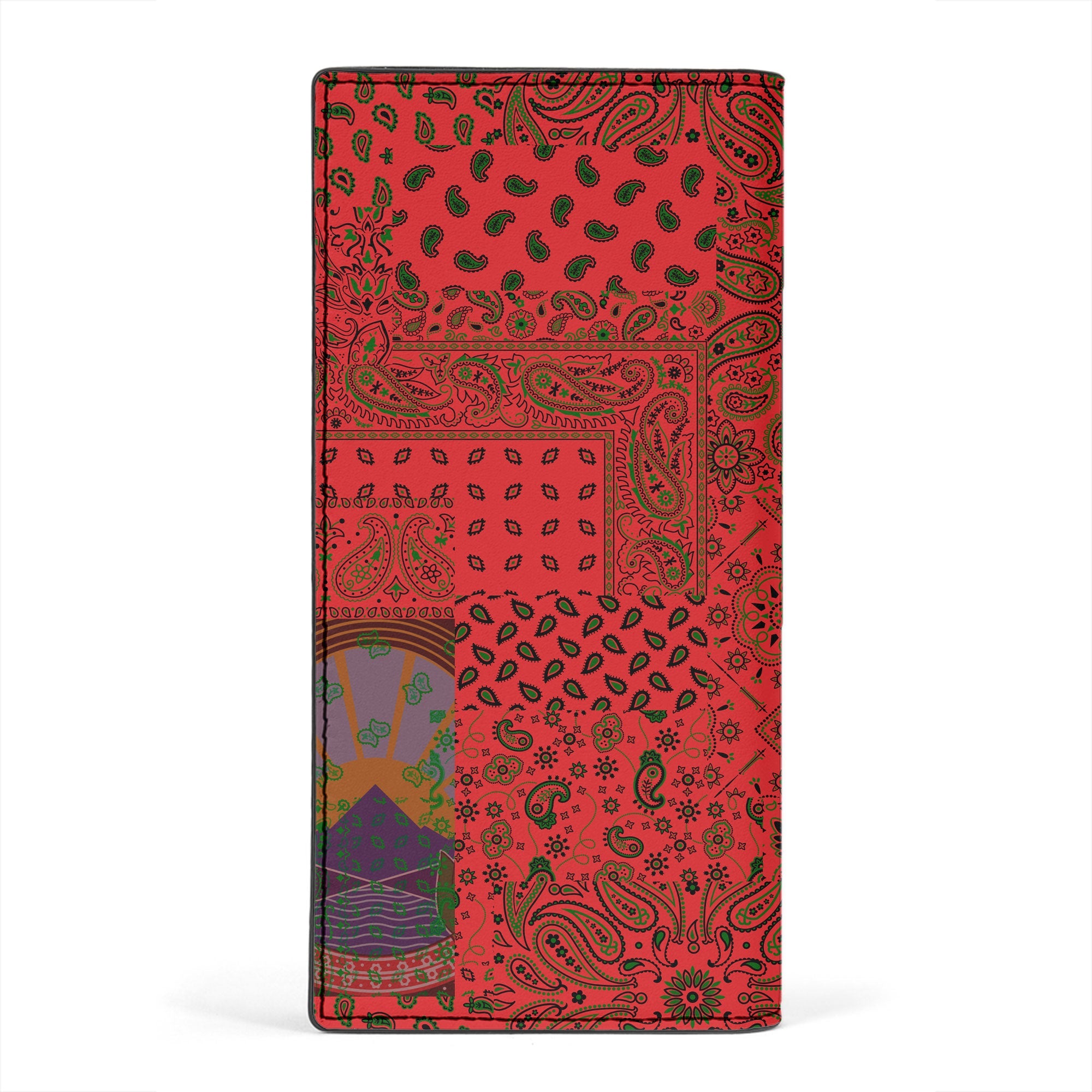 North Macedonia Leather Wallet Paisley Flag And Skull Style 2