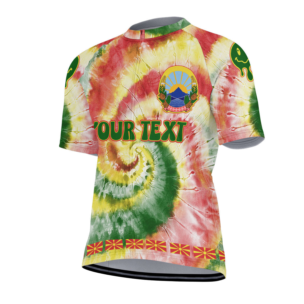 North Macedonia Men Cycling Jersey Custom Tie Dye Style 2