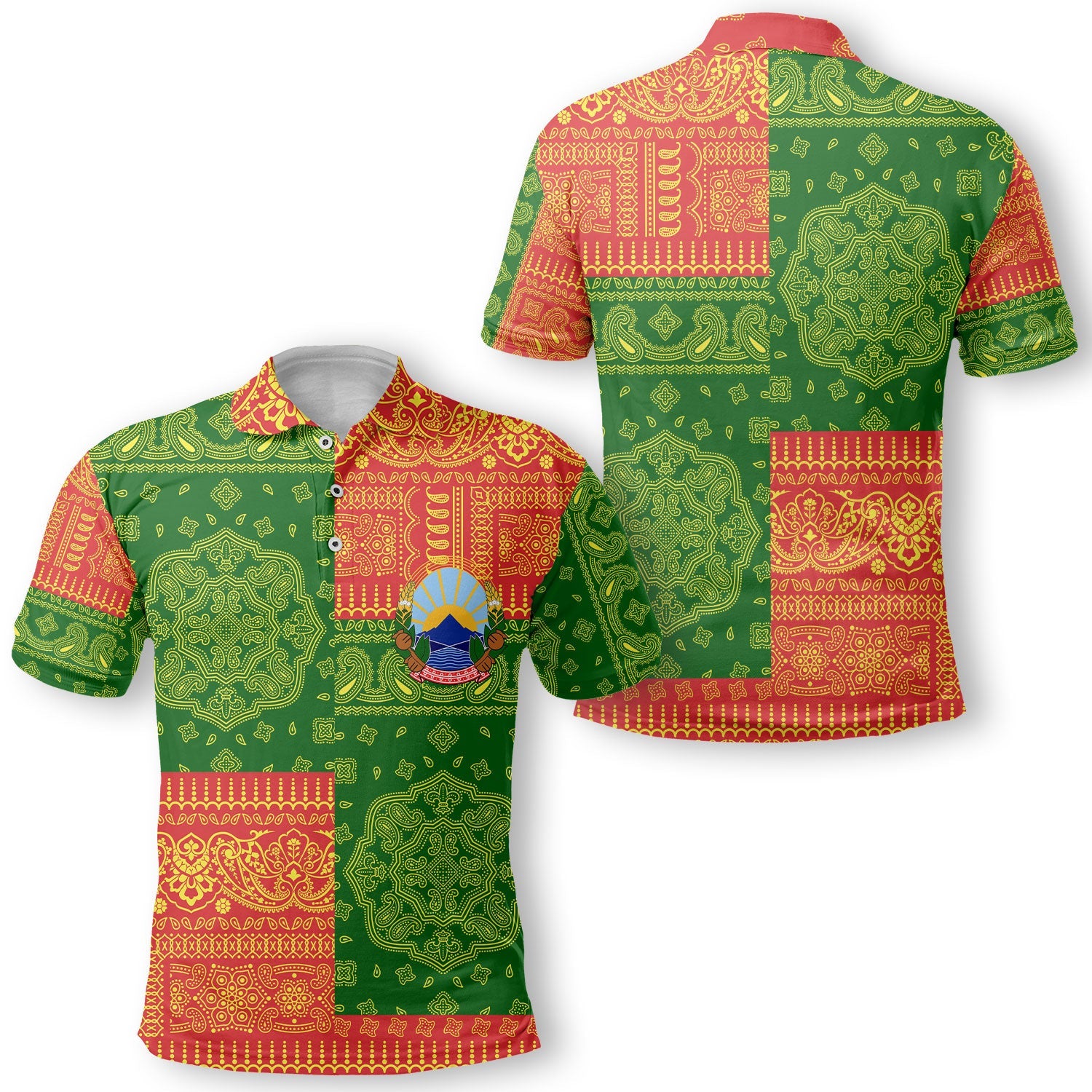 North Macedonia Polo Shirt Flag And Paisley Basic Style 1