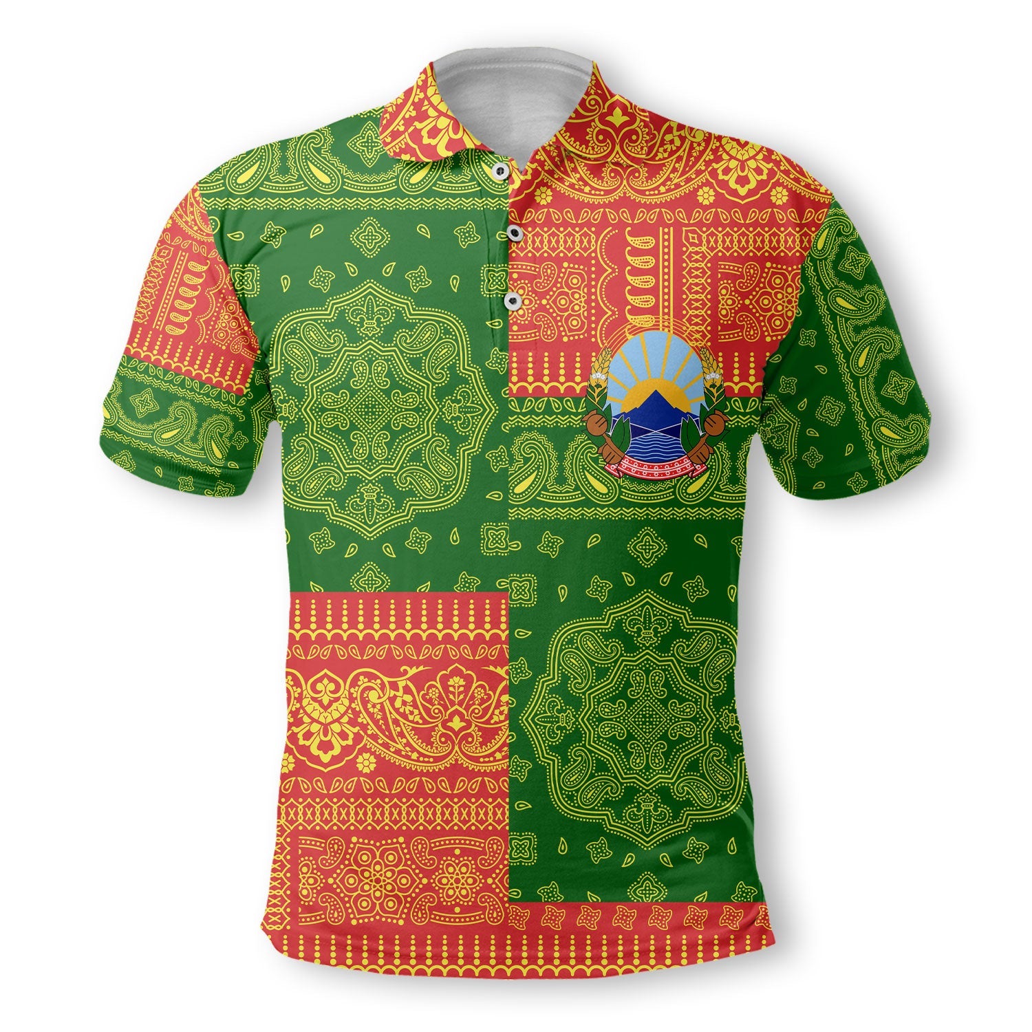 North Macedonia Polo Shirt Flag And Paisley Basic Style 2