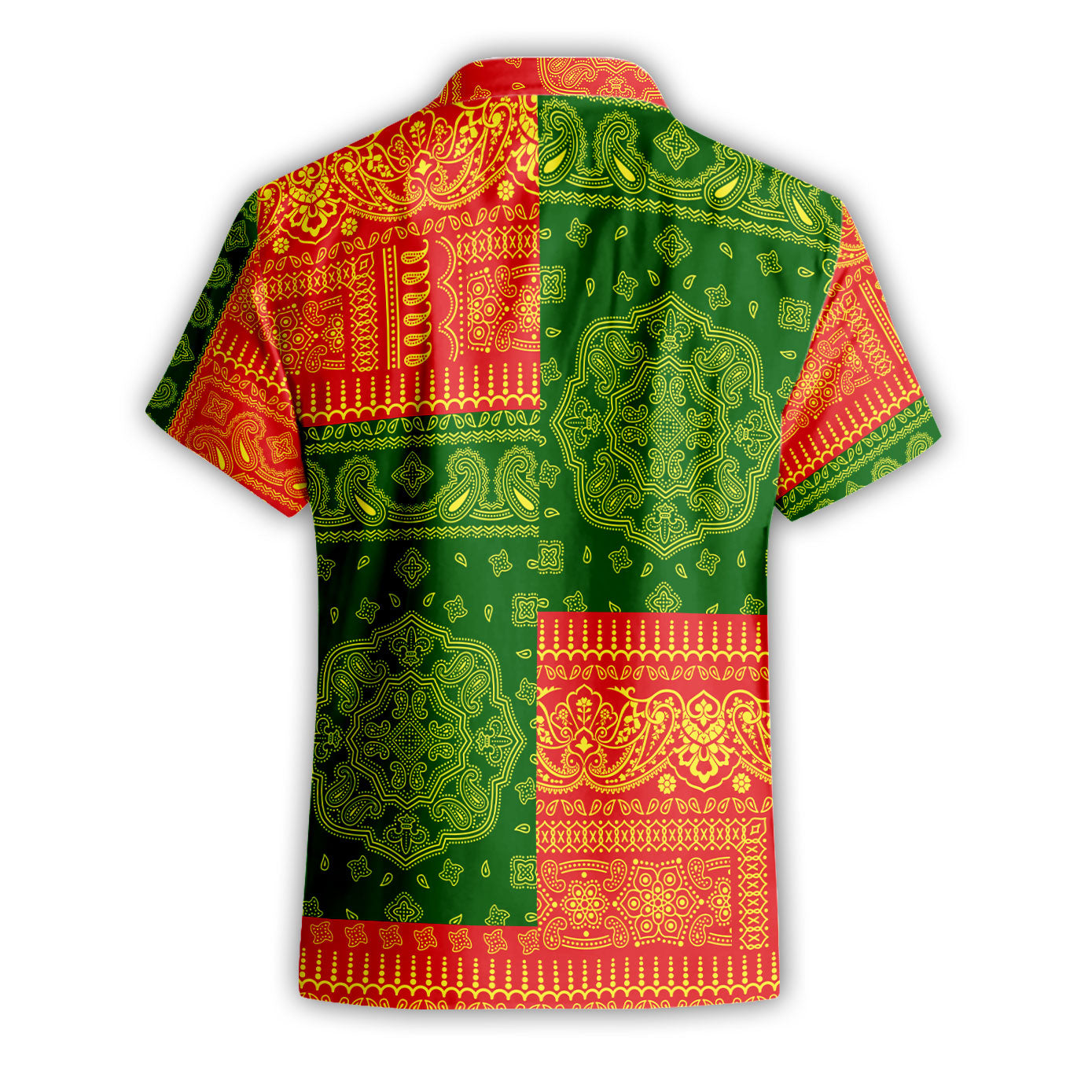 North Macedonia Short Sleeve Shirt Flag And Paisley Basic Style 3