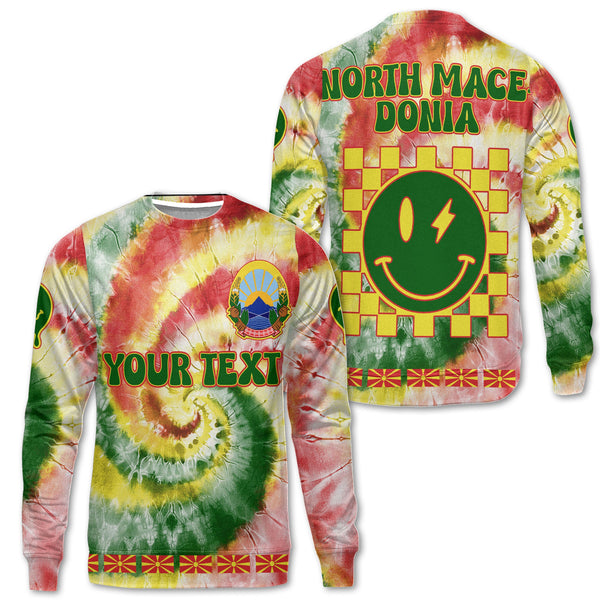 North Macedonia Sweatshirt Custom Tie Dye Style 1