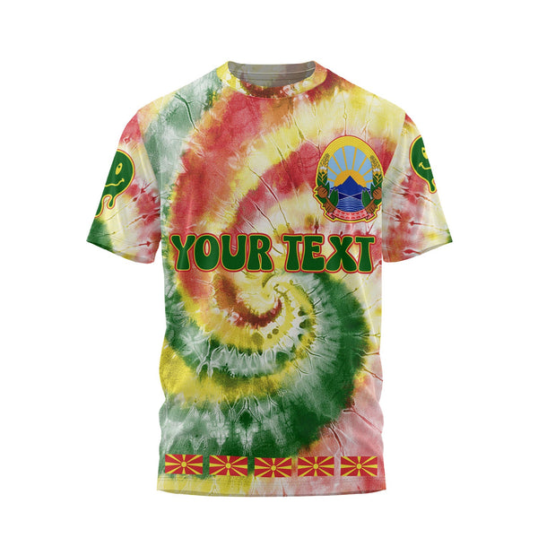 North Macedonia T Shirt Custom Tie Dye Style 1