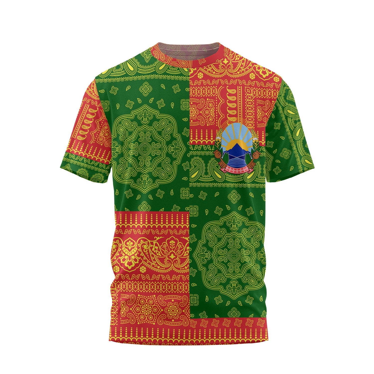 North Macedonia T Shirt Flag And Paisley Basic Style 2