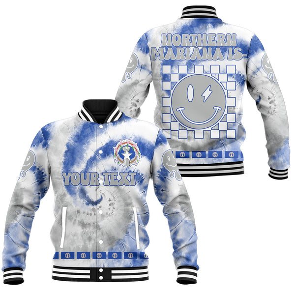 Northern Mariana Islands Baseball Jacket Custom Tie Dye Style 1