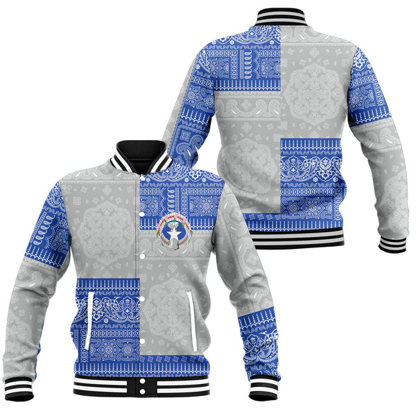 Northern Mariana Islands Baseball Jacket Flag And Paisley Basic Style 1