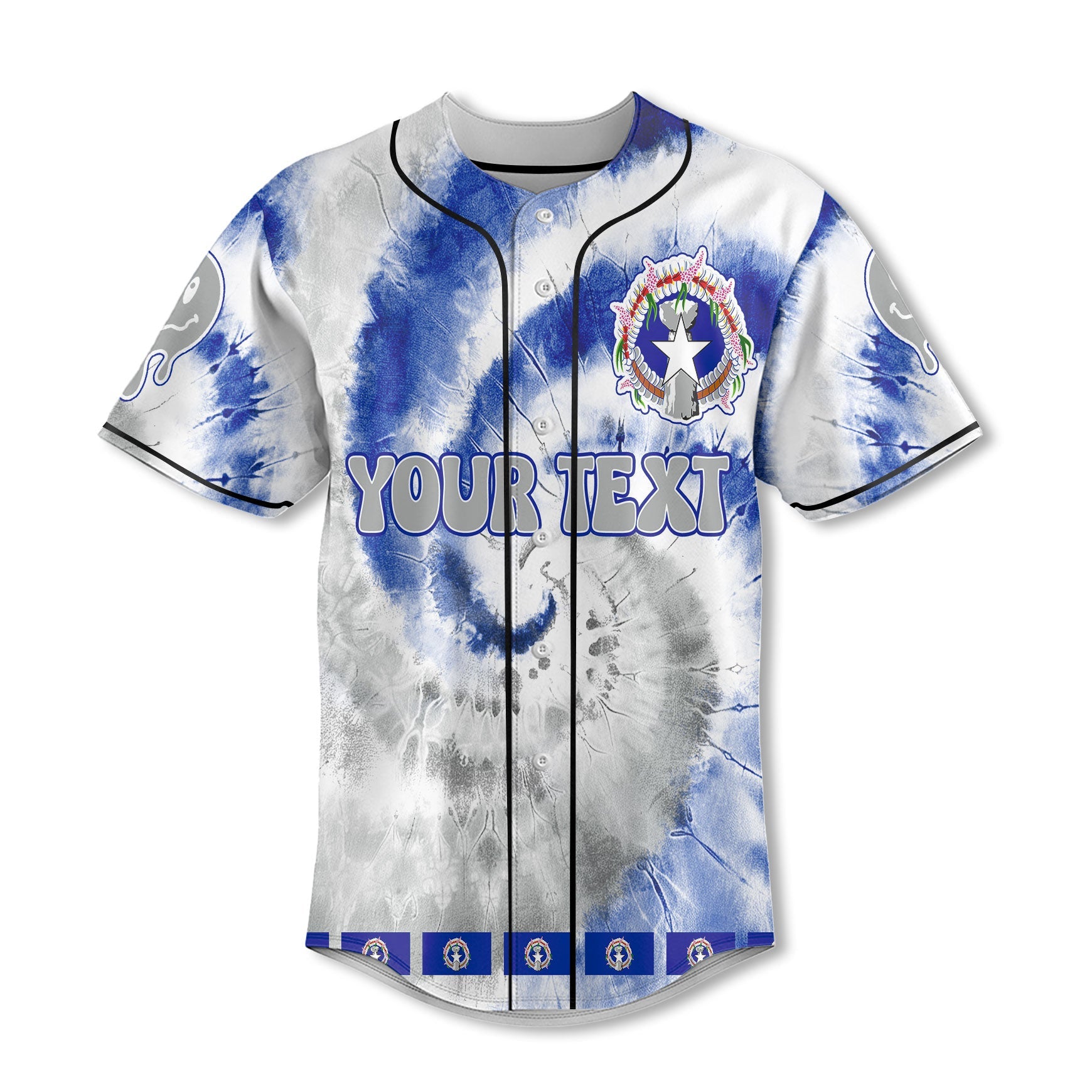 Northern Mariana Islands Baseball Jersey Custom Tie Dye Style 2