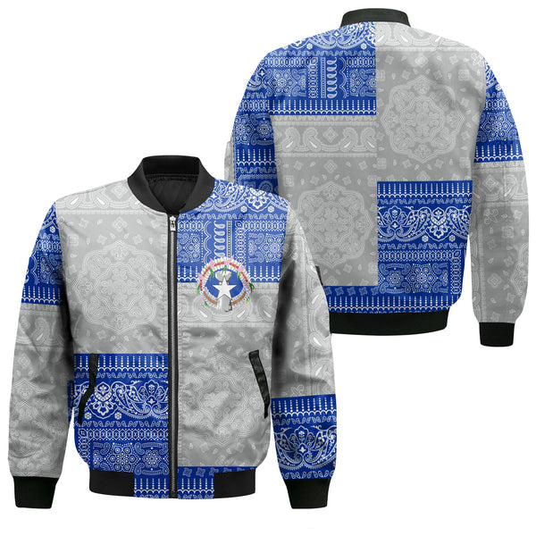 Northern Mariana Islands Bomber Jacket Flag And Paisley Basic Style 1