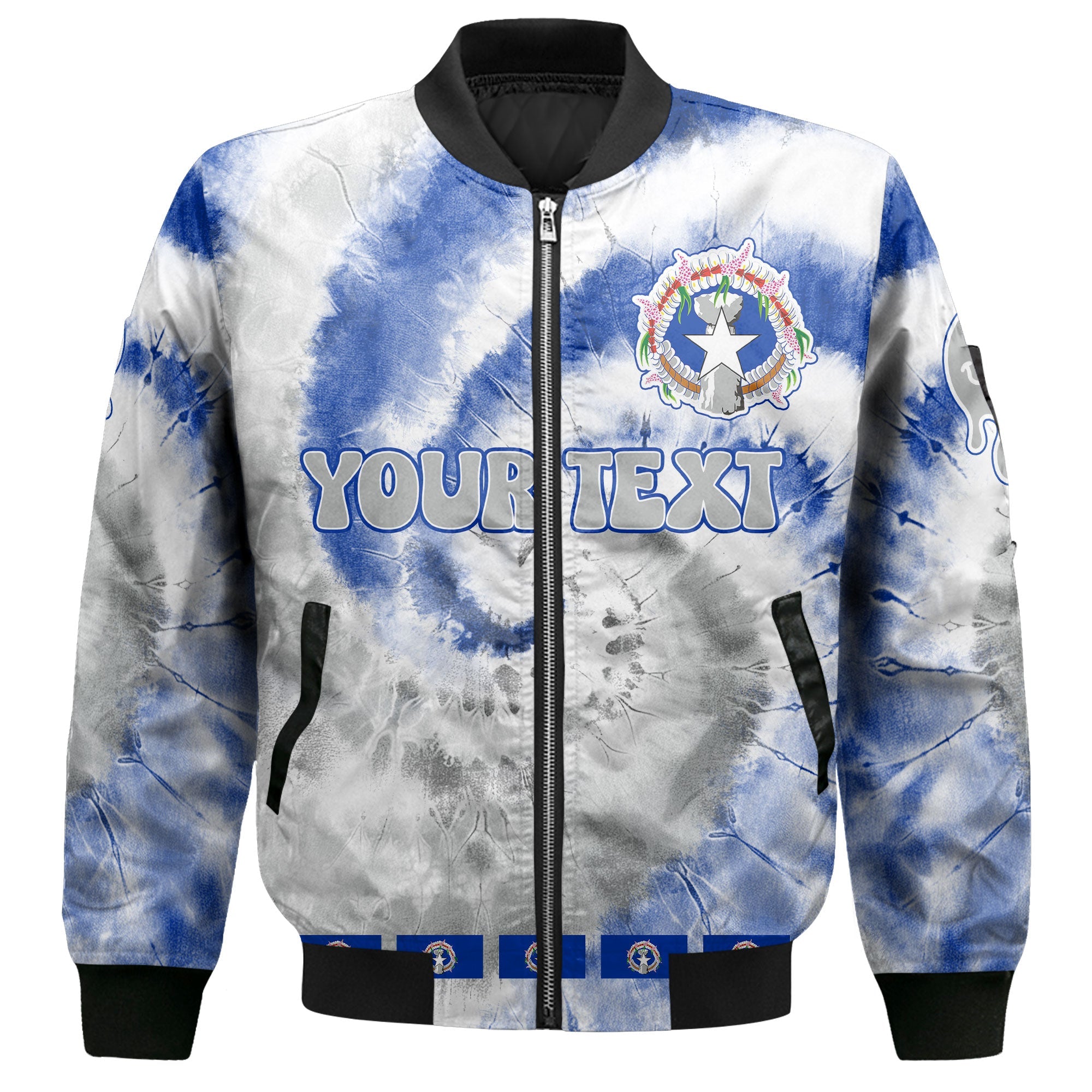 Northern Mariana Islands Bomber Jacket Custom Tie Dye Style 2