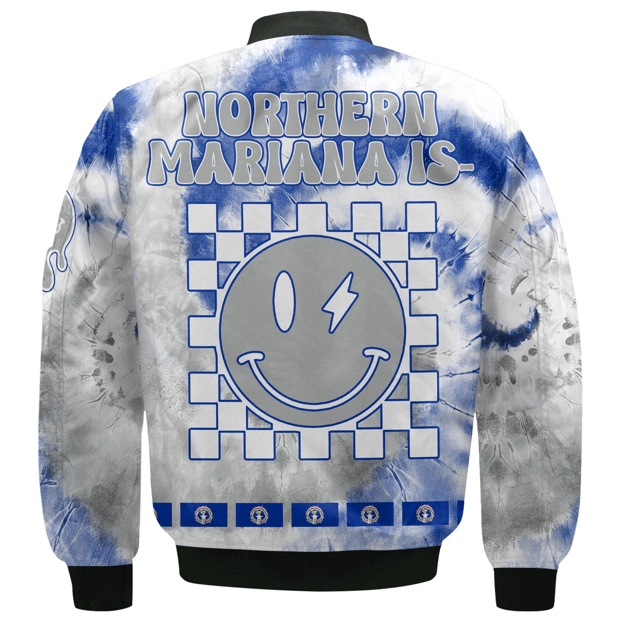 Northern Mariana Islands Bomber Jacket Custom Tie Dye Style 3