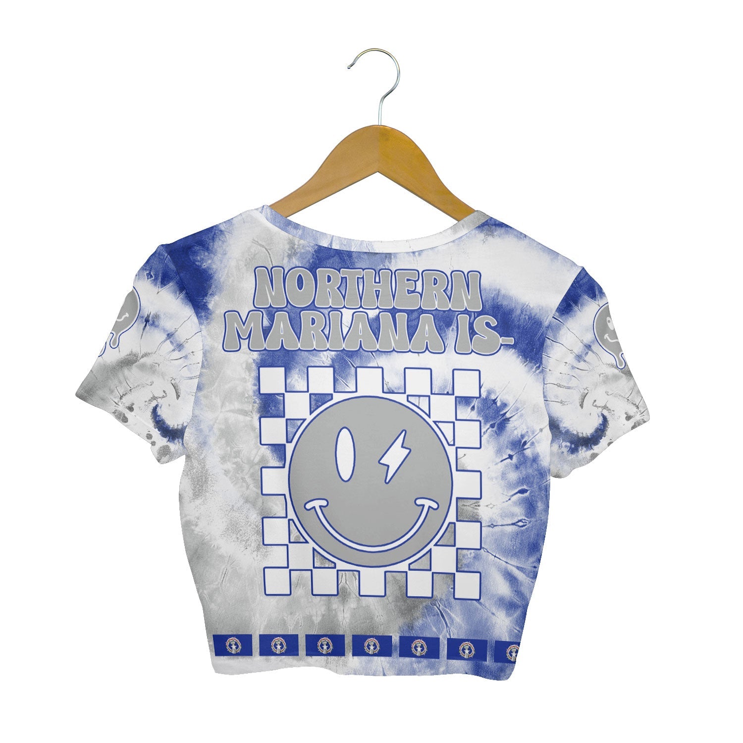 Northern Mariana Islands Croptop T Shirt Custom Tie Dye Style 2