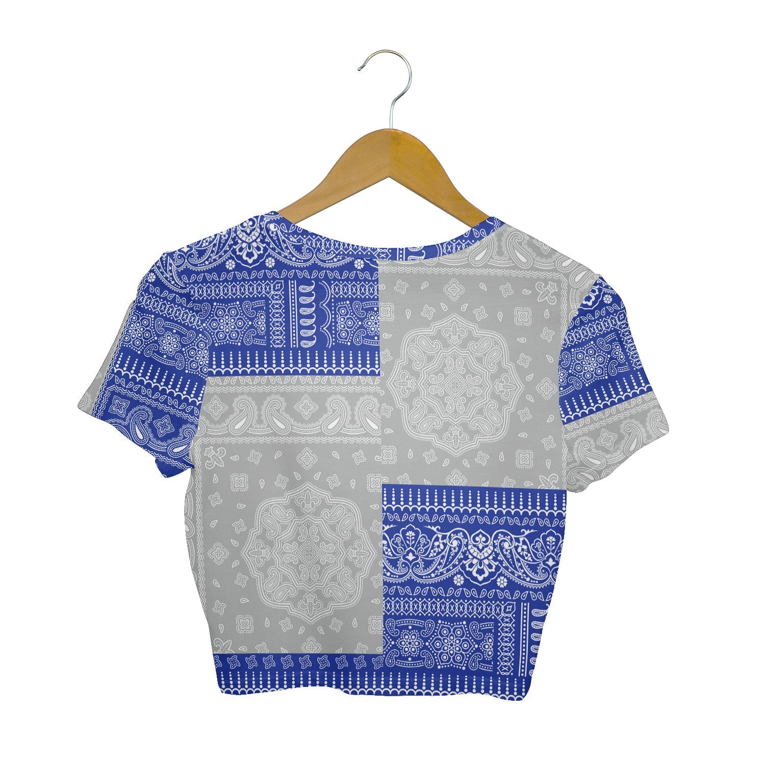 Northern Mariana Islands Croptop T Shirt Flag And Paisley Basic Style 2