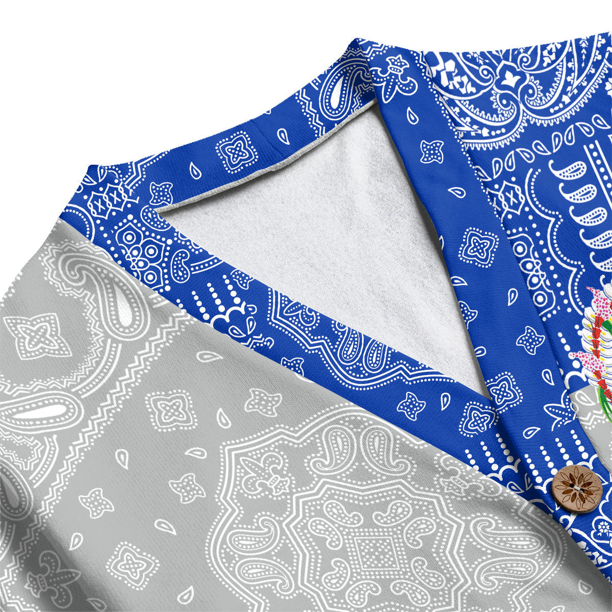 Northern Mariana Islands Fleece Cardigan Flag And Paisley Basic Style 4