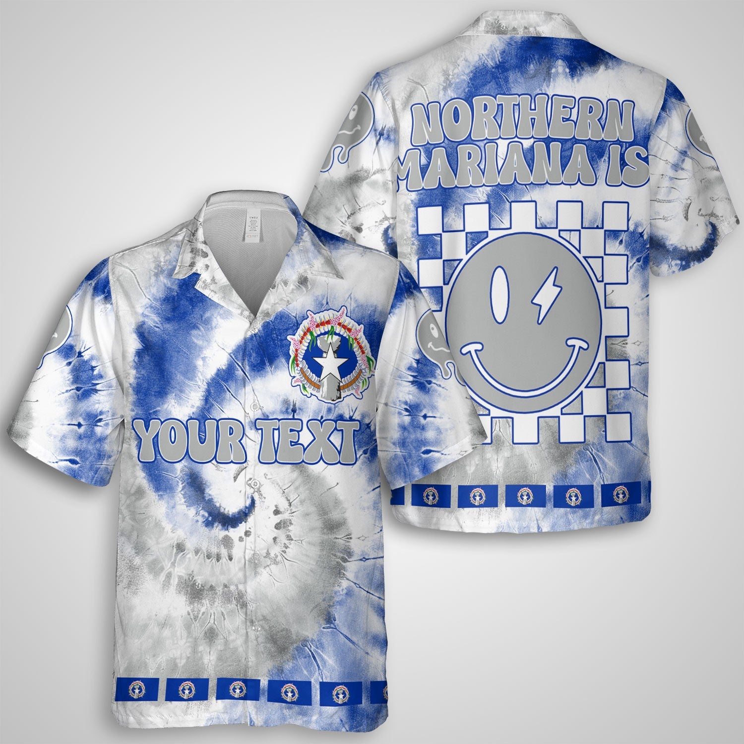 Northern Mariana Islands Hawaiian Shirt Custom Tie Dye Style 1