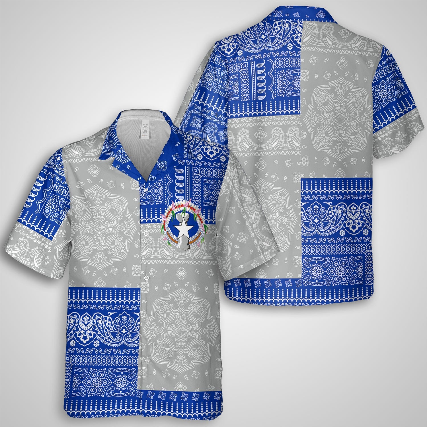 Northern Mariana Islands Hawaiian Shirt Flag And Paisley Basic Style 1