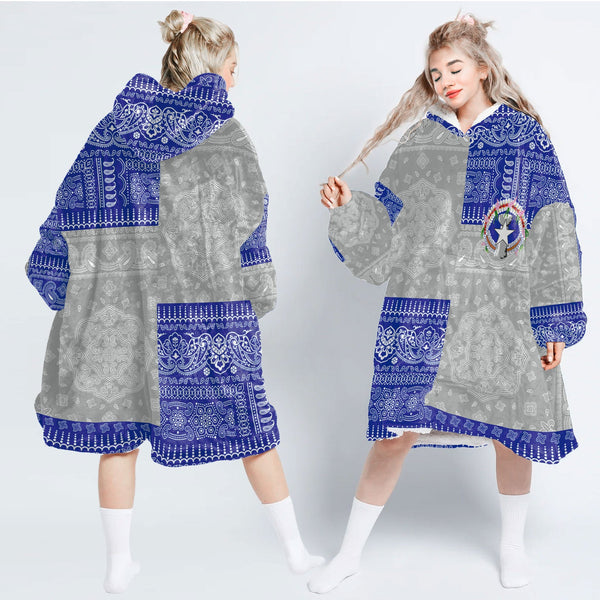 Northern Mariana Islands Hoodie Blanket Flag And Paisley Basic Style 1