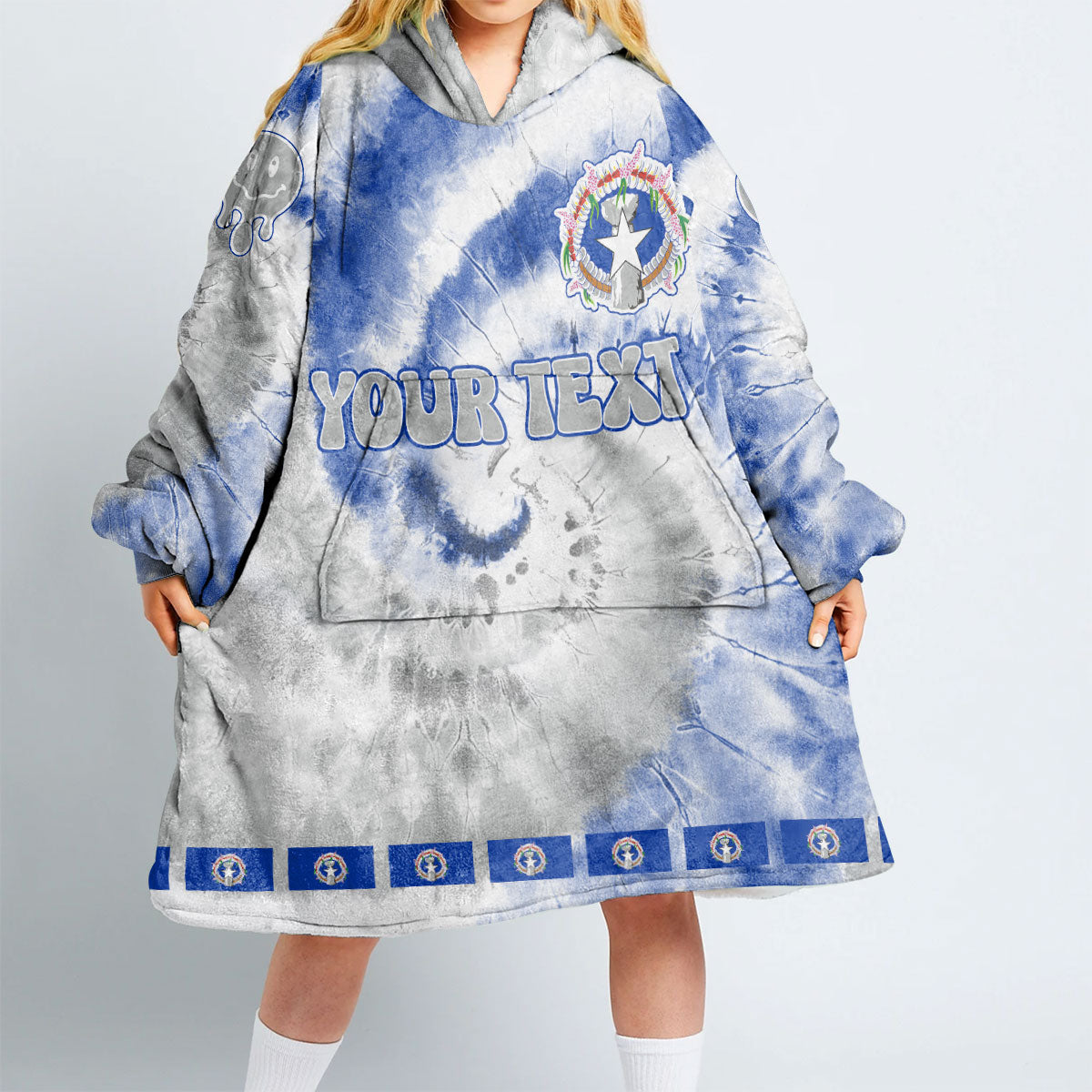 Northern Mariana Islands Hoodie Blanket Custom Tie Dye Style 2