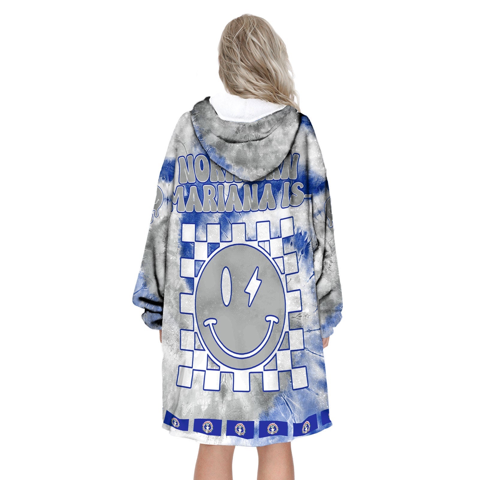 Northern Mariana Islands Hoodie Blanket Custom Tie Dye Style 3