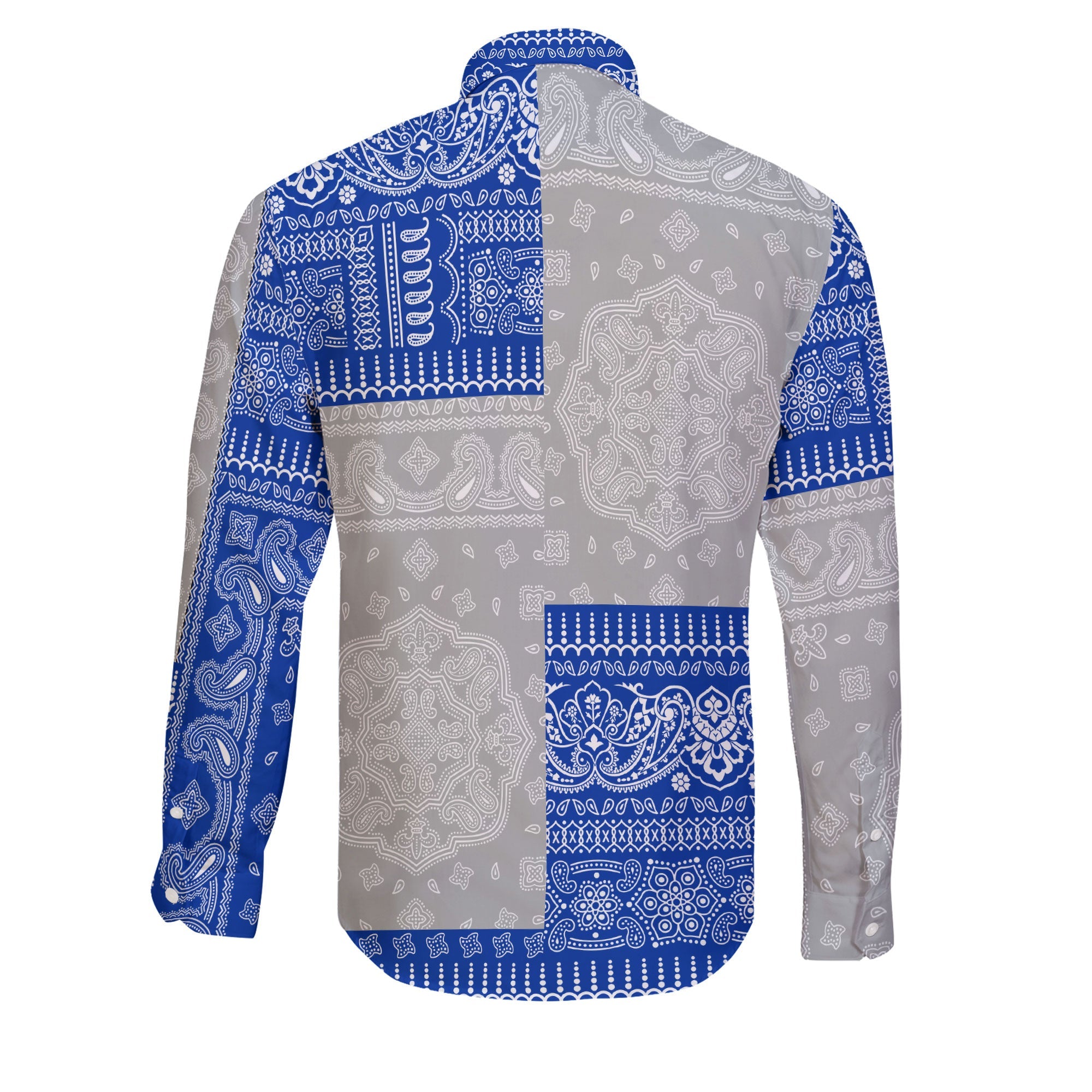 Northern Mariana Islands Long Sleeve Button Shirt Flag And Paisley Basic Style 2