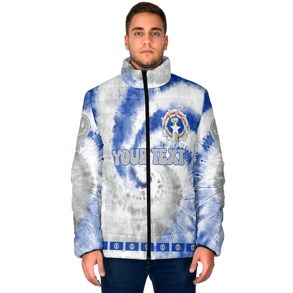 Northern Mariana Islands Men Padded Jacket Custom Tie Dye Style 1