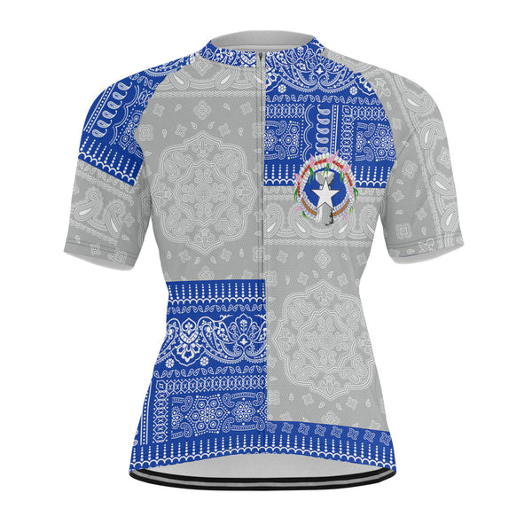 Northern Mariana Islands Men Cycling Jersey Flag And Paisley Basic Style 1