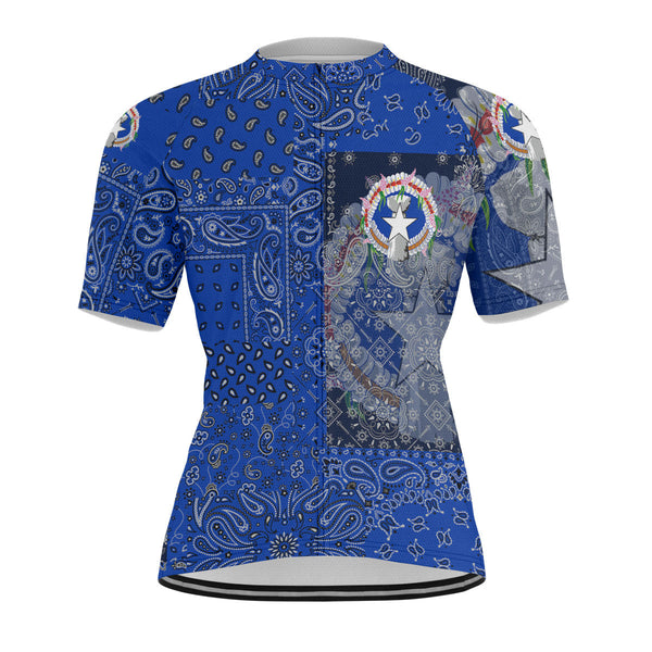 Northern Mariana Islands Men Cycling Jersey Paisley Flag And Skull Style 1