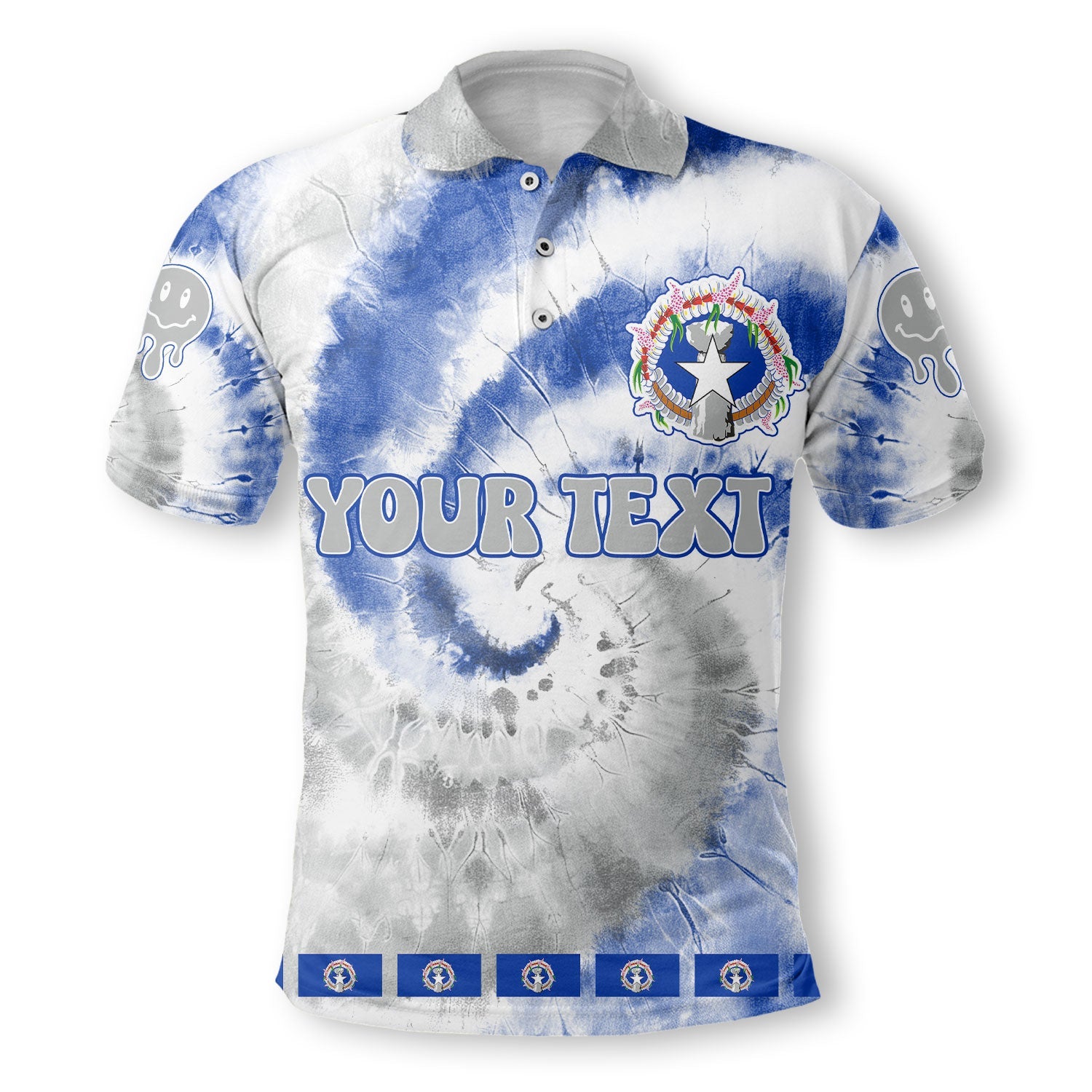 Northern Mariana Islands Polo Shirt Custom Tie Dye Style 2